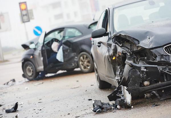 two cars suffering property damage in a car accident