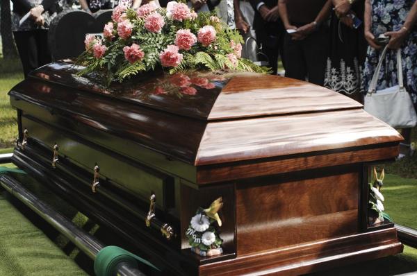 casket at a funeral after the wrongful death of a loved one