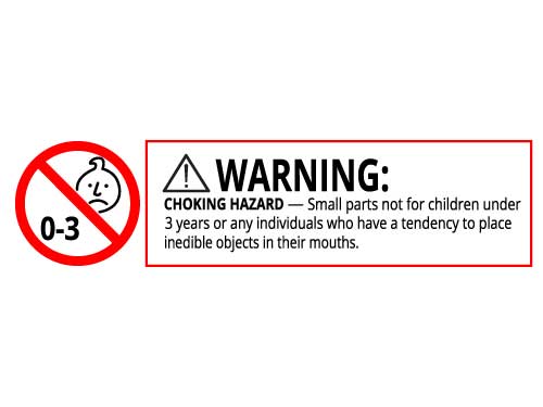 warning label for a defective product